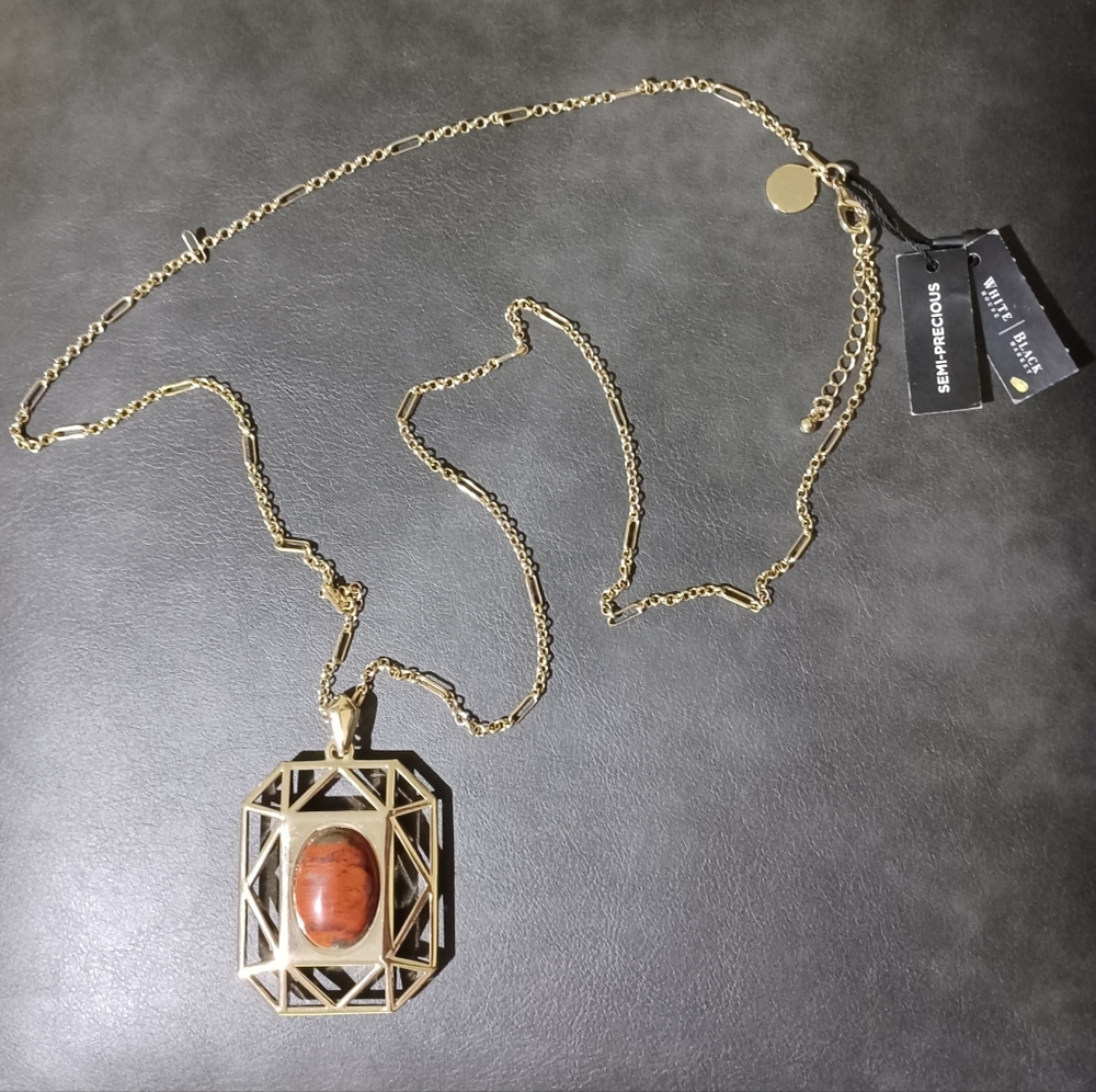 Brown Agate Semi Precious Stone Necklace